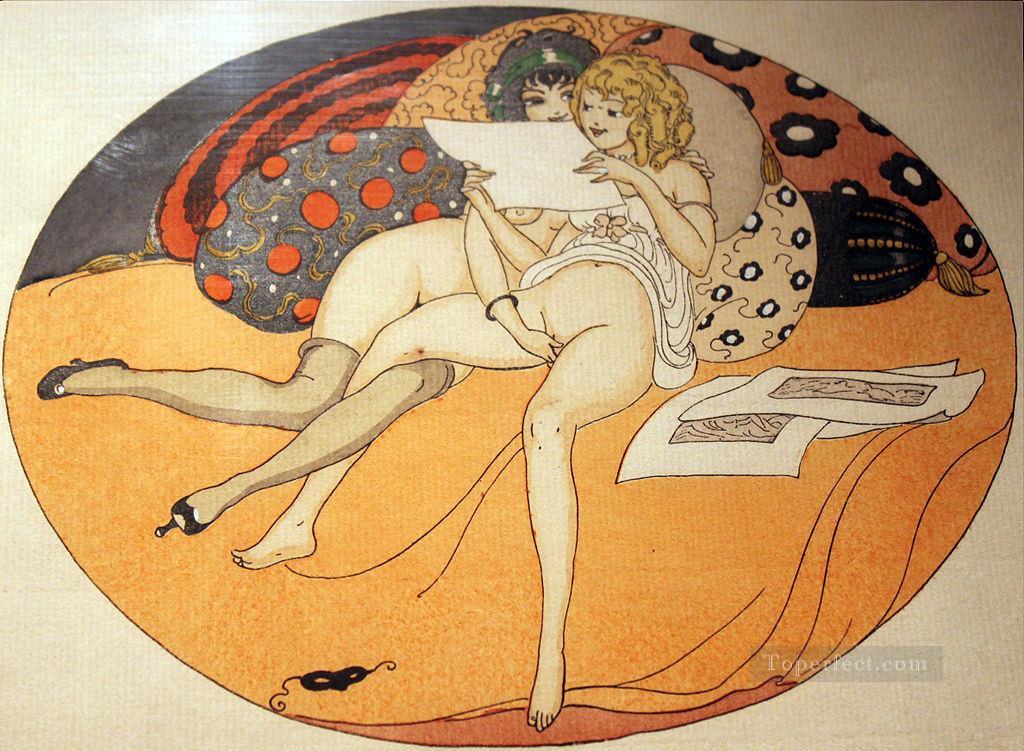 Lesbianas Tocando A Gerda Wegener Adulto Erótico Pintura al óleo